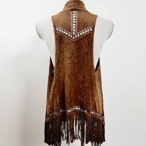Democracy Faux Suede Festival Fringe Vest